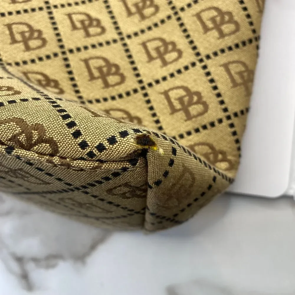 Dooney & Bourke Signature Canvas Hobo Bag Brown‎ Leather Trim Handbag